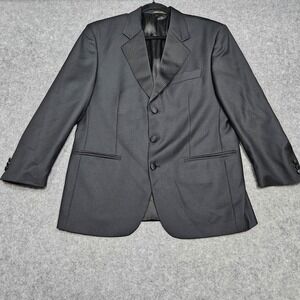 Issimo Blazer Men's 40 S Black 100% Wool‎ Tuxedo Suit Jacket Career Formal Italy